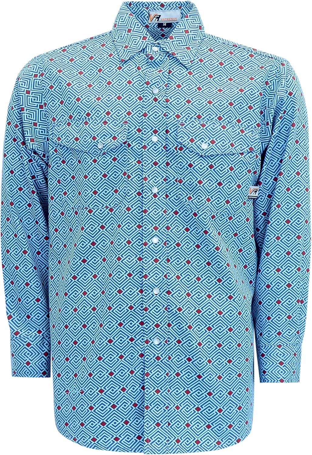 VATRENUS FR Shirts for Men Print Plaid 6.5oz Flame Resistant 100% Cotton Men's Pre-Washed Fire Retardant Work Shirt