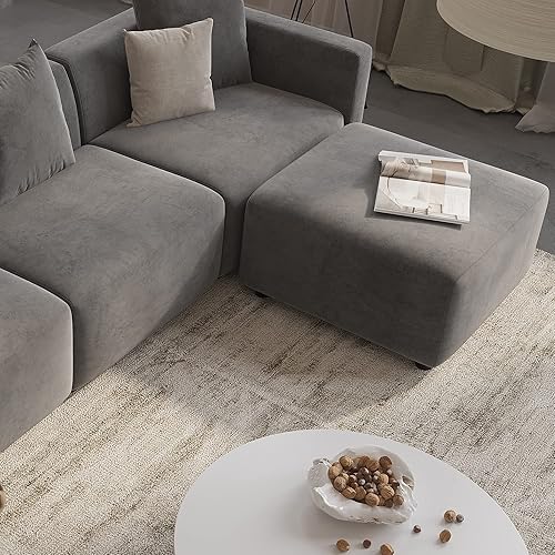 Miniatura 8 de Acanva Luxury L-Shaped Upholstery Convertible Modular Sectional Sofa, Contemporary Reversible Couch with Chaise Lounge for Living Room, Apartment,