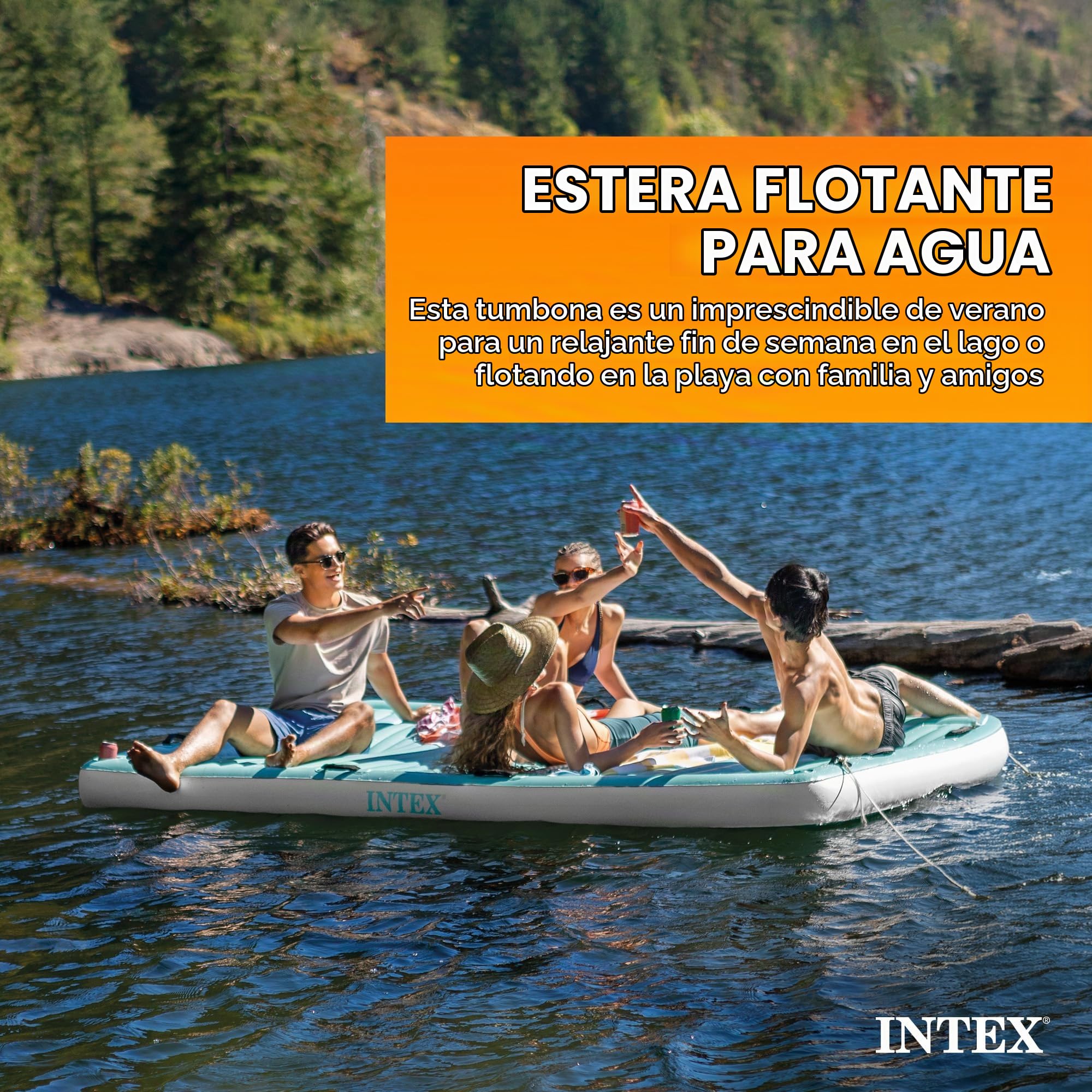 Intex- Floating Water Lounge Accesorio para Piscina, Color Agua, L (56289EP)
