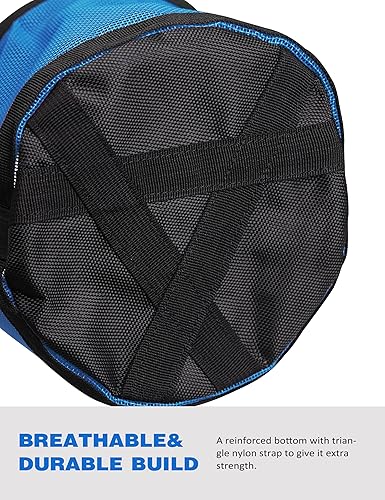 Miniatura 4 de Harrison Howard Bolsa de alimentación para bozal de caballo, bolsa de alimentación de grano de malla de nailon con correa acolchada para el cuello,