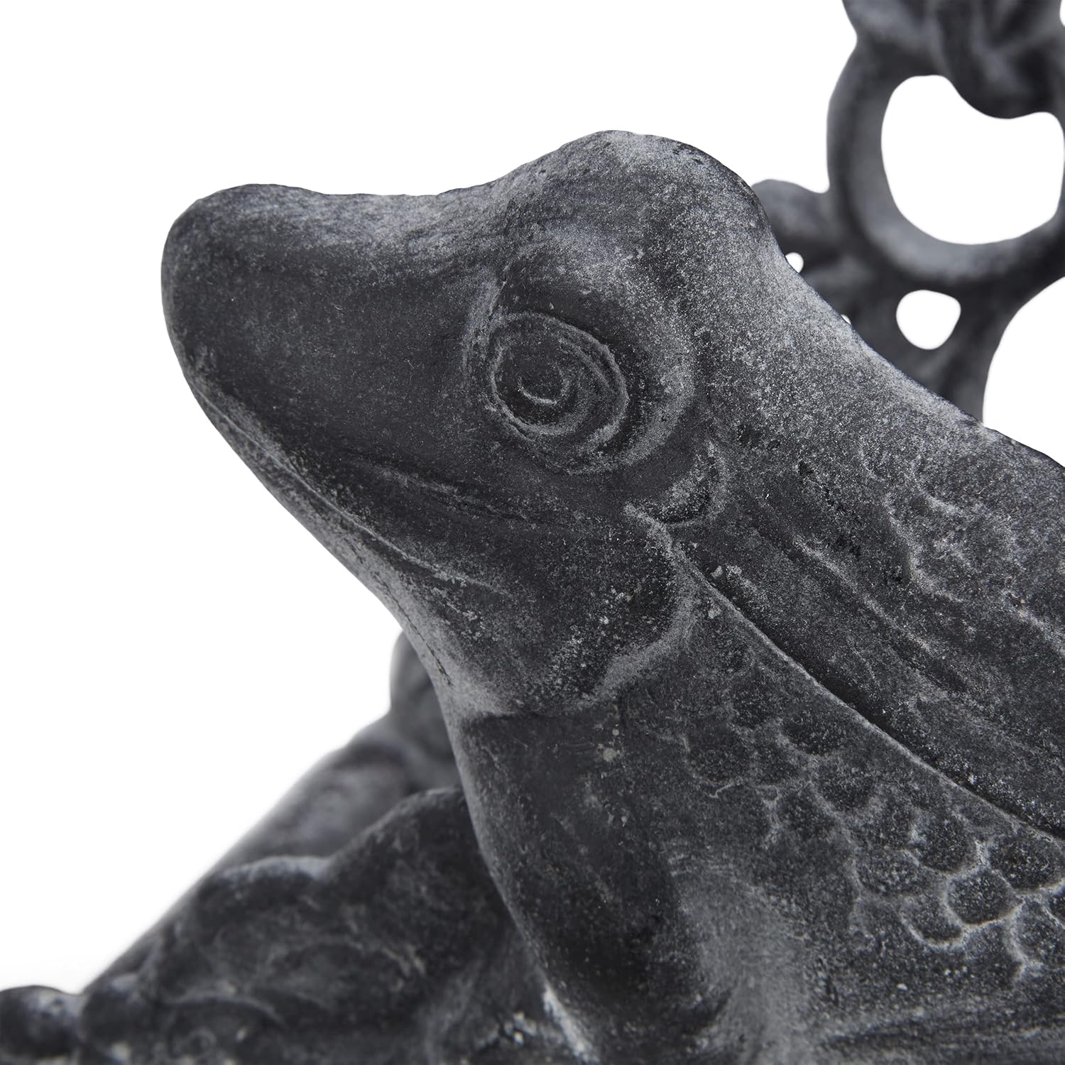 Relaxdays Garden Hose Holder, Cast Iron, Frog, Nostalgic Hose Reel, Wall-Mounted, HxWxD: 19 x 27 x 17 cm, Grey