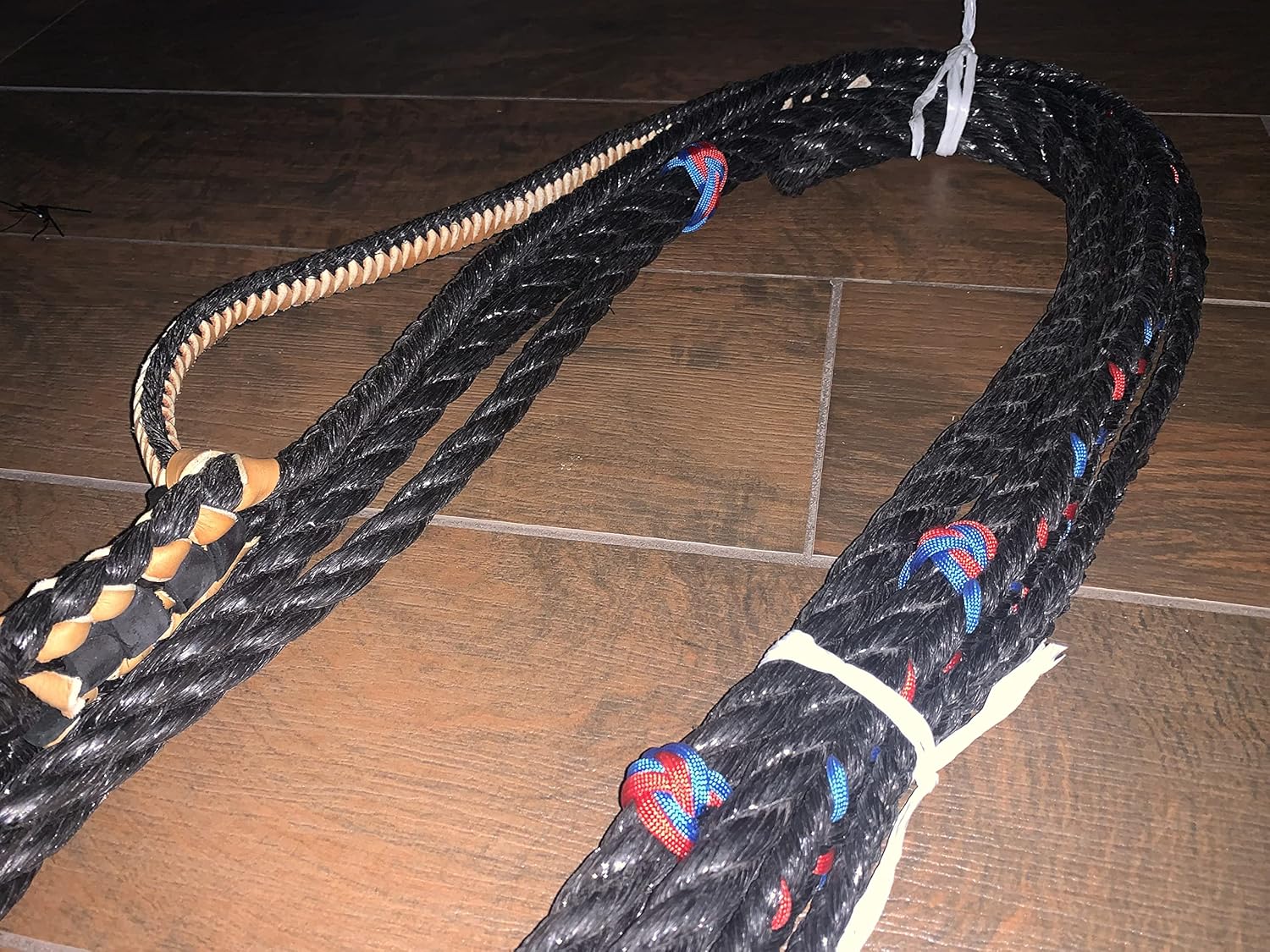 EPT Bull Rope Black Poly Pro 9x7 Left Hand 7/8' x 1" Soft - Bull Riding Rope 16'