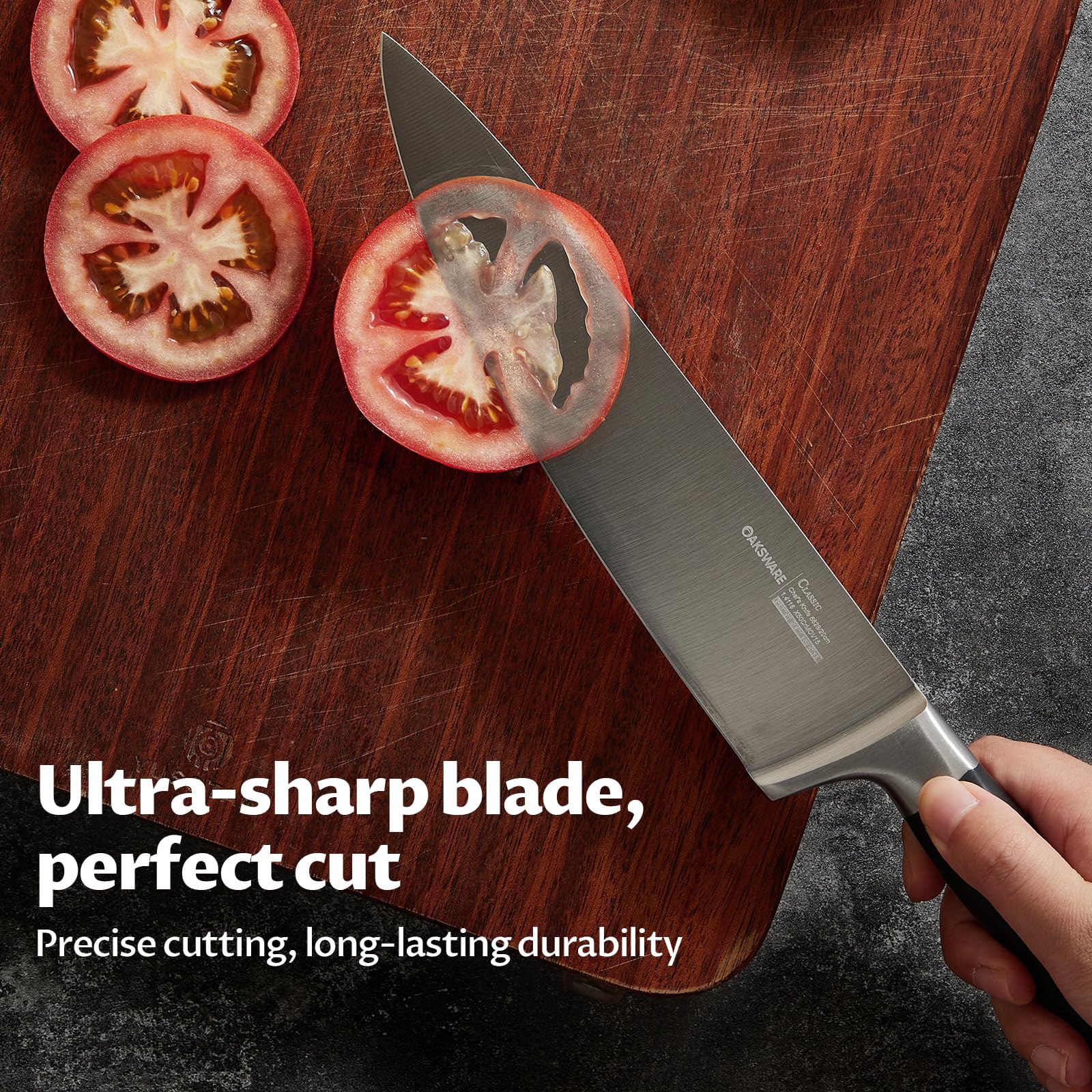 OAKSWARE 8 Inch Chef Knife, German High Carbon Stainless Steel Knife — Amazon image 5