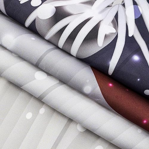 Miniatura 5 de EOBTAIN Cortina de ducha de invierno para baño, ramas de pino blanco y bolas de Navidad rosas, cortina de ducha con 10 ganchos, tablero de madera