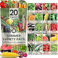 Family Sown Summer Garden Seeds Variety Pack: 20 Non-GMO Individual Packs | Tomatoes, Squash, Melon, Herbs & Veggies | 2026 Season Indoor/Outdoor