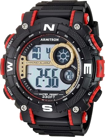 Armitron Sport Mens Digital Chronograph Resin Strap Watch, 40/8284