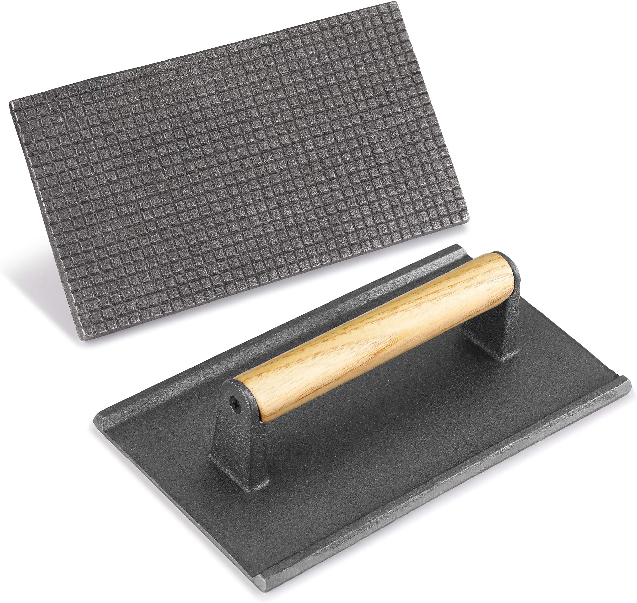 - New Star Foodservice 42542 Extra Heavy Large Commercial Grade Iron Steak Weight/Bacon Press, 9.25-Inch by 5.25-Inch