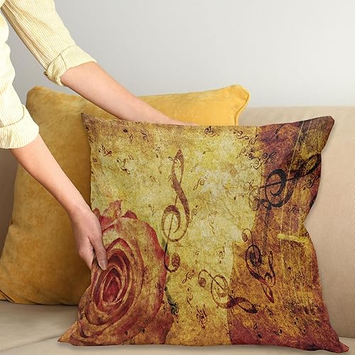 Miniatura 2 de Ambesonne Funda de cojín con diseño de rosas, diseño antiguo de una flor grande y claves agudas, concepto armónico, funda de almohada decorativa