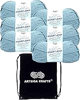 Vista 46 de Lion Brand Heartland Capitol Reef 136-140 (3 cadejos - mismo lote de tinte) Hilo estambre medio #4 acrílico para crochet y tejer con bolsa