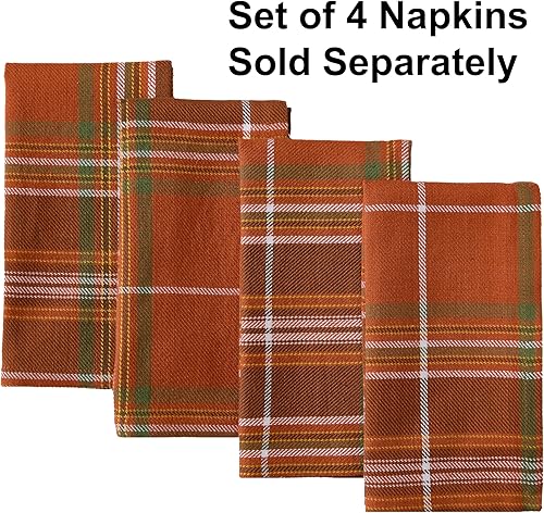 Miniatura 2 de Culloden - Servilletas de tela a cuadros de cosecha de otoño y Acción de Gracias, tradicionales, color óxido y verde, 100% algodón, juego de 4