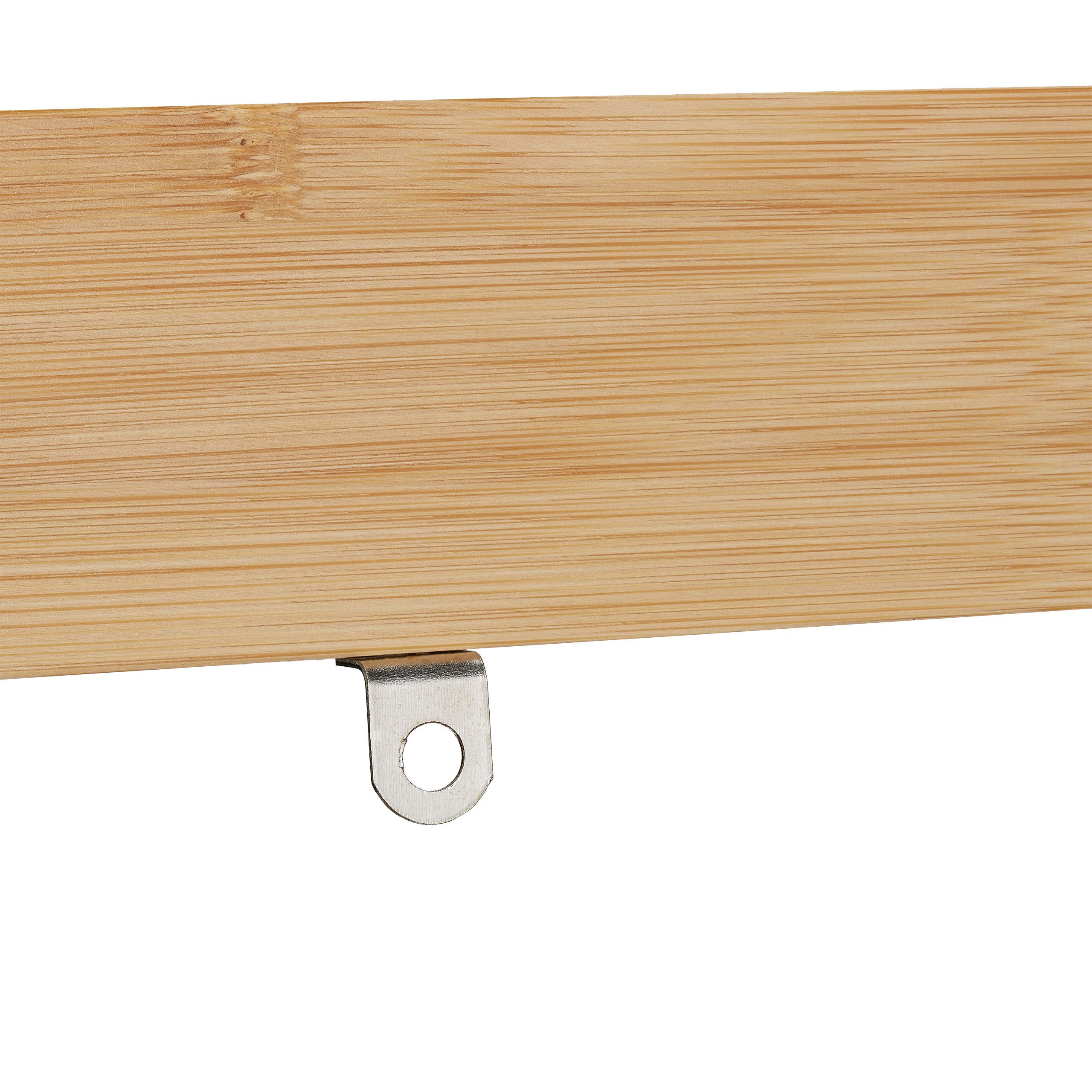 Relaxdays étagère en Bambou, 5 étages, Salle de Bain, Cuisine, Salon, étagère à Placer au Mur, 190 x 45 x 40 cm, Nature
