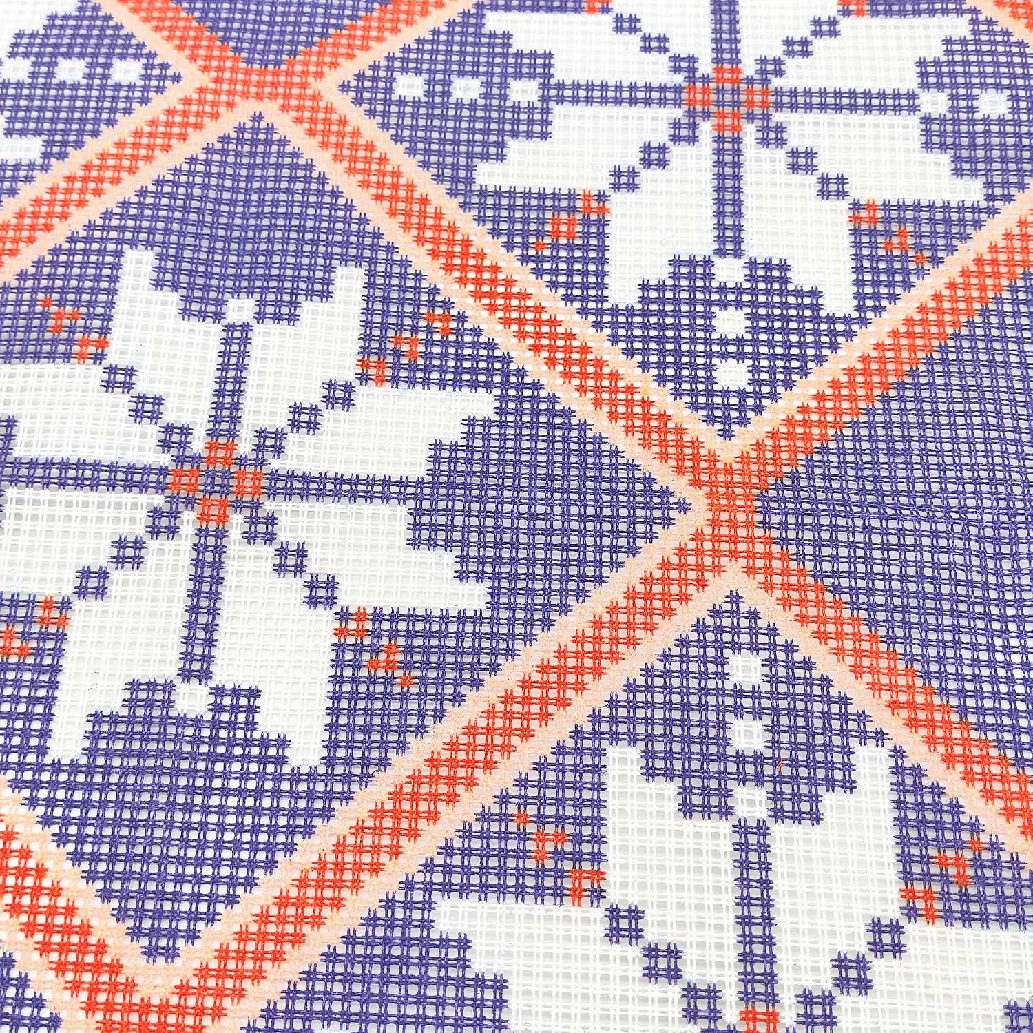Howie's Needlepoint Needlepoint Kits for Adults, Christmas Pillow Front Cross Stitch Kit with Embroidery Pattern on Canvas, Yarn, 2 Needles and Instruction, 16 x 16inch(Christmas Snowflake)