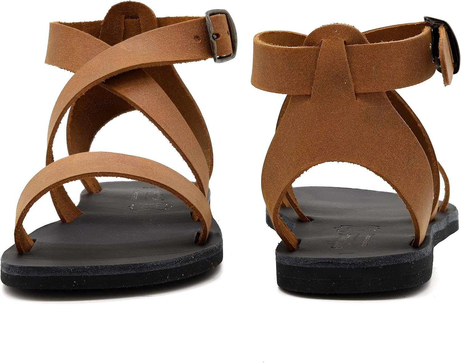 Emmanuela Greek Handmade Leather Flat Sandals, Quality Ankle Strap Sandals with adjustable buckle, Ankle Cuff Summer Shoes, Open Toe Strappy Sandals, Boho Chic Sandals