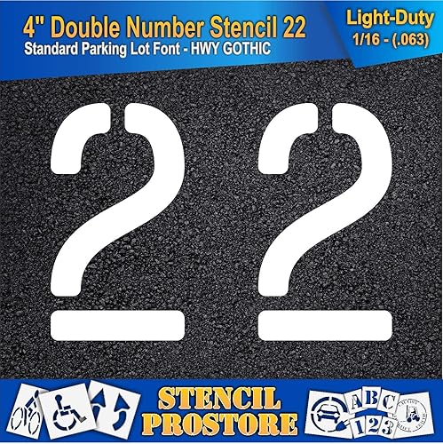 Miniatura 3 de Plantillas para pavimento, bordillo y WheelStop, plantilla de doble número de 4 pulgadas, (22), 4 x 5.5 x 116 pulgadas (63 mil), ligeras
