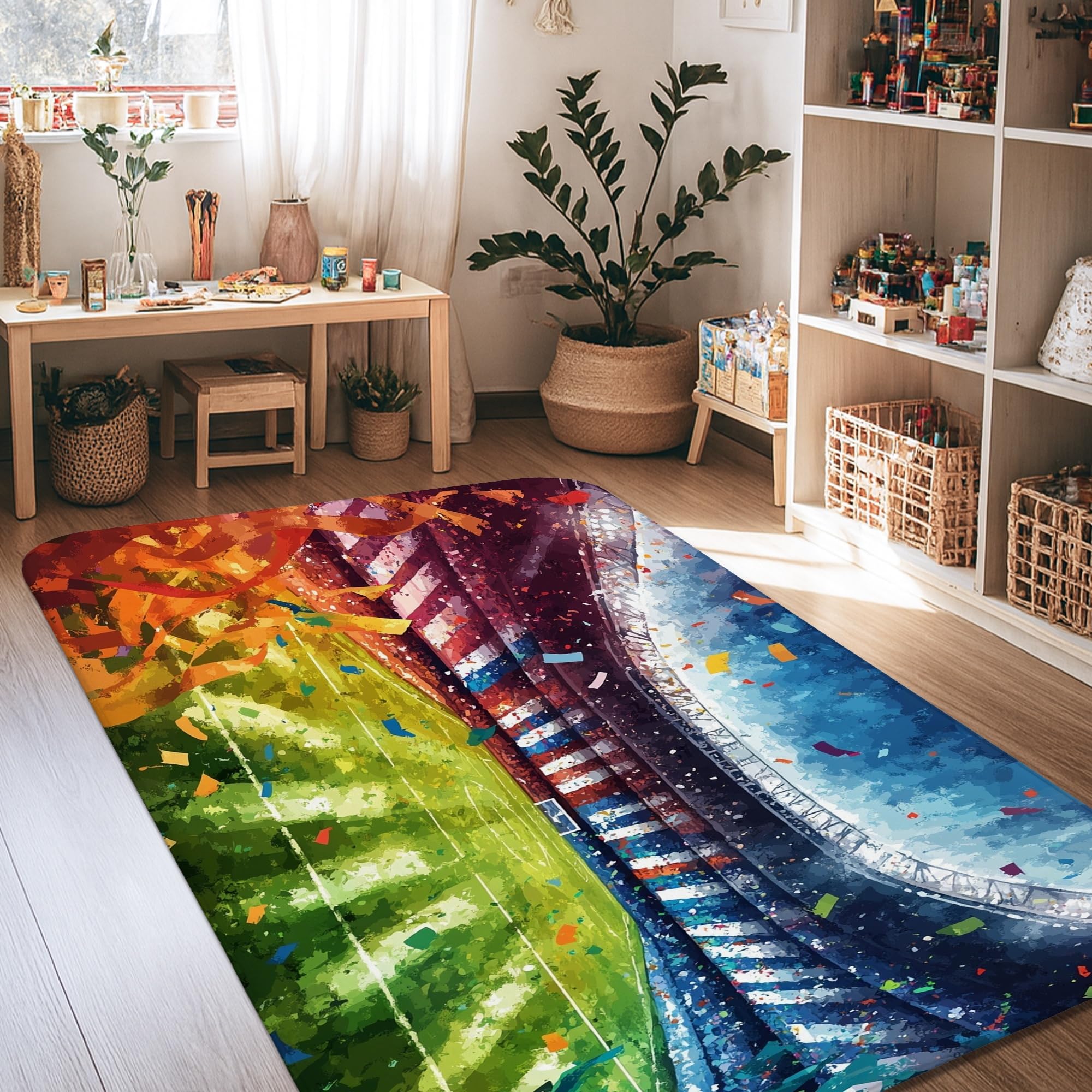 Tapis de stade vert 1,2 x 1,8 m pour décoration de cuisine et couloir