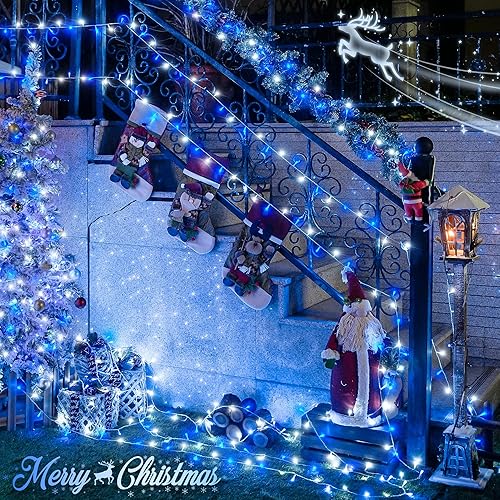 Miniatura 38 de JMEXSUSS Tira de luces de Navidad multicolor de 163 pies con 500 luces LED para exteriores, resistente al agua, alambre transparente, luces Varios