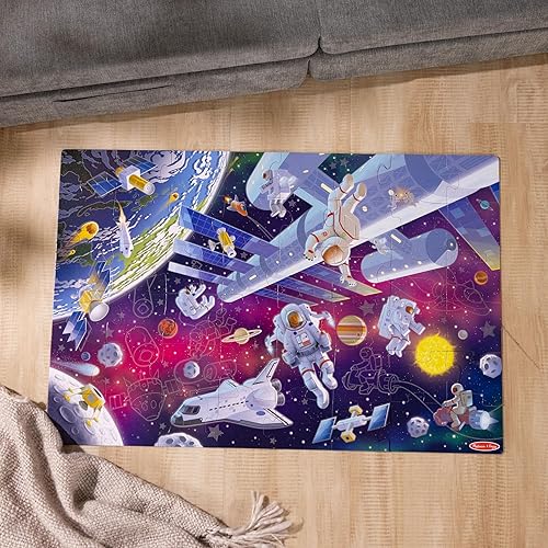 Miniatura 10 de Melissa & Doug Outer Space - Rompecabezas de cartón que brilla en la oscuridad, 48 piezas, para niños y niñas a partir de 3 años, certificado FSC