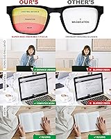 Vista 4 de Lentes de lectura progresivos de enfoque múltiple 3 potencias en 1, bloqueo de luz azul para mujeres y hombres +1.00-+3.50