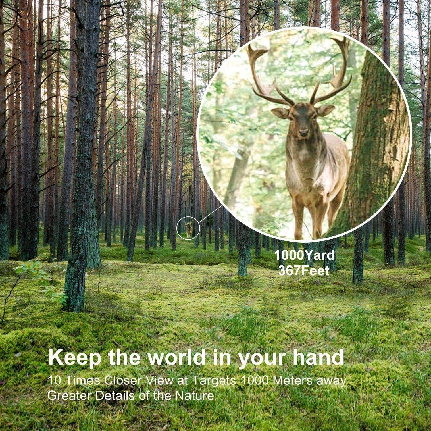 Monokular-Teleskop, 12 × 50 HD, hohe Leistung, wasserdicht, für schwaches Licht, für Handy, Vogelbeobachtung, Wandern, Camping, Sightseeing –