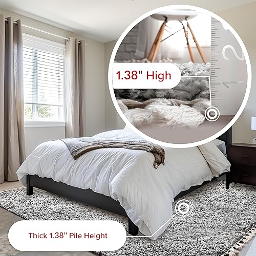 Miniatura 8 de nuLOOM Brooke - Alfombra contemporánea de pelo, 6 pies 7 pulgadas x 9 pies, color gris