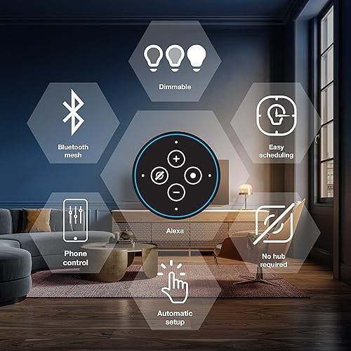 Miniatura 2 de SYLVANIA (75761) - Bombilla LED inteligente con malla Bluetooth, ajuste de un solo toque, equivalente a A19 60W, E26, blanco suave, funciona solo