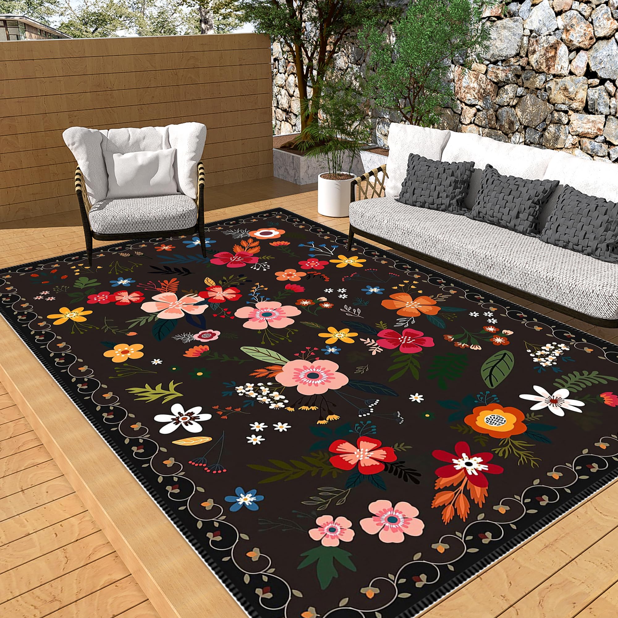 Tapis intérieur pour l’extérieur anti-glisse et lavable