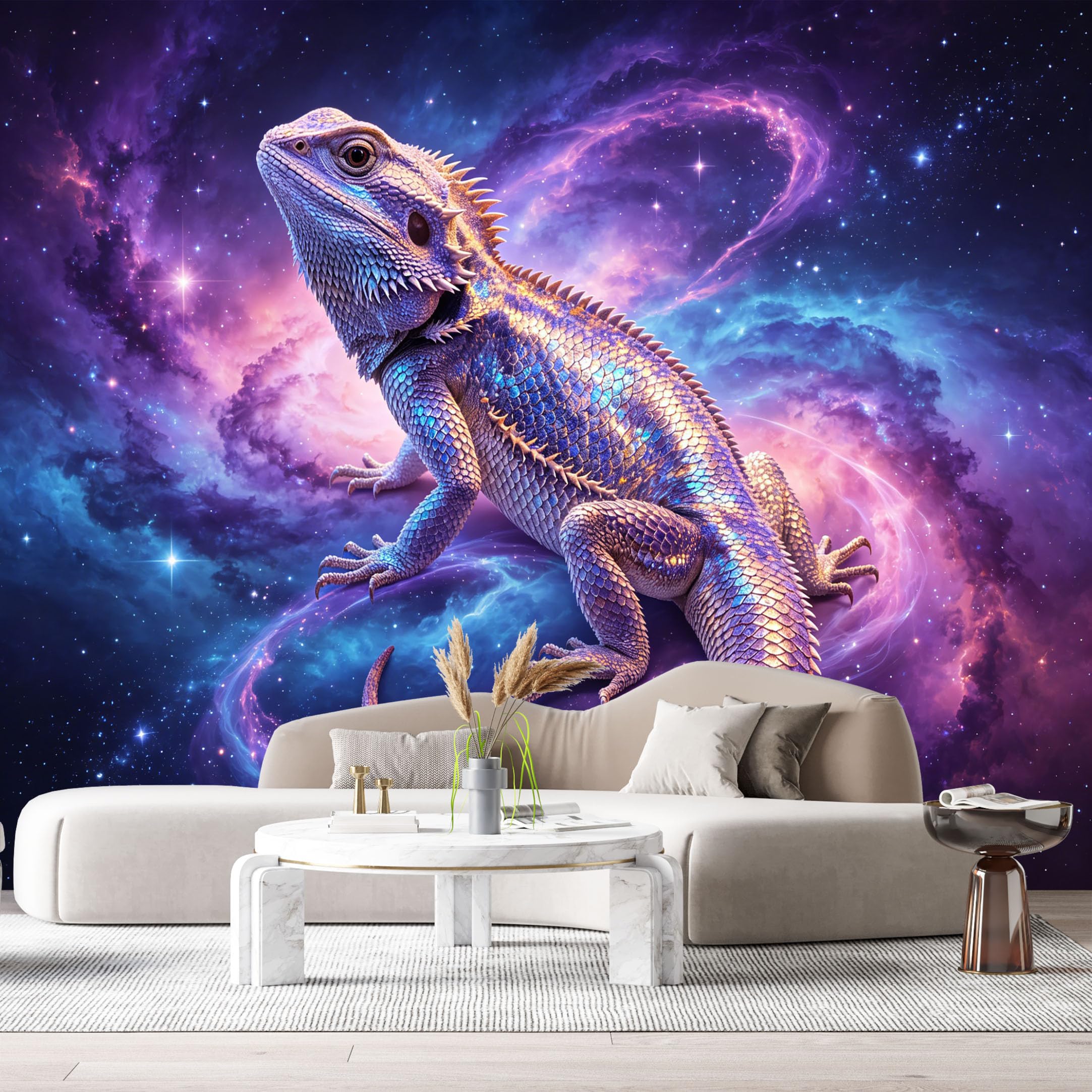 Custom Size Wall Murals Bearded Dragon Nebula Galaxy Abstract Cosmic Space SelfAdhesive Wall Fabric Removable Large Wallpaper for Photo Living Room Interior Decor