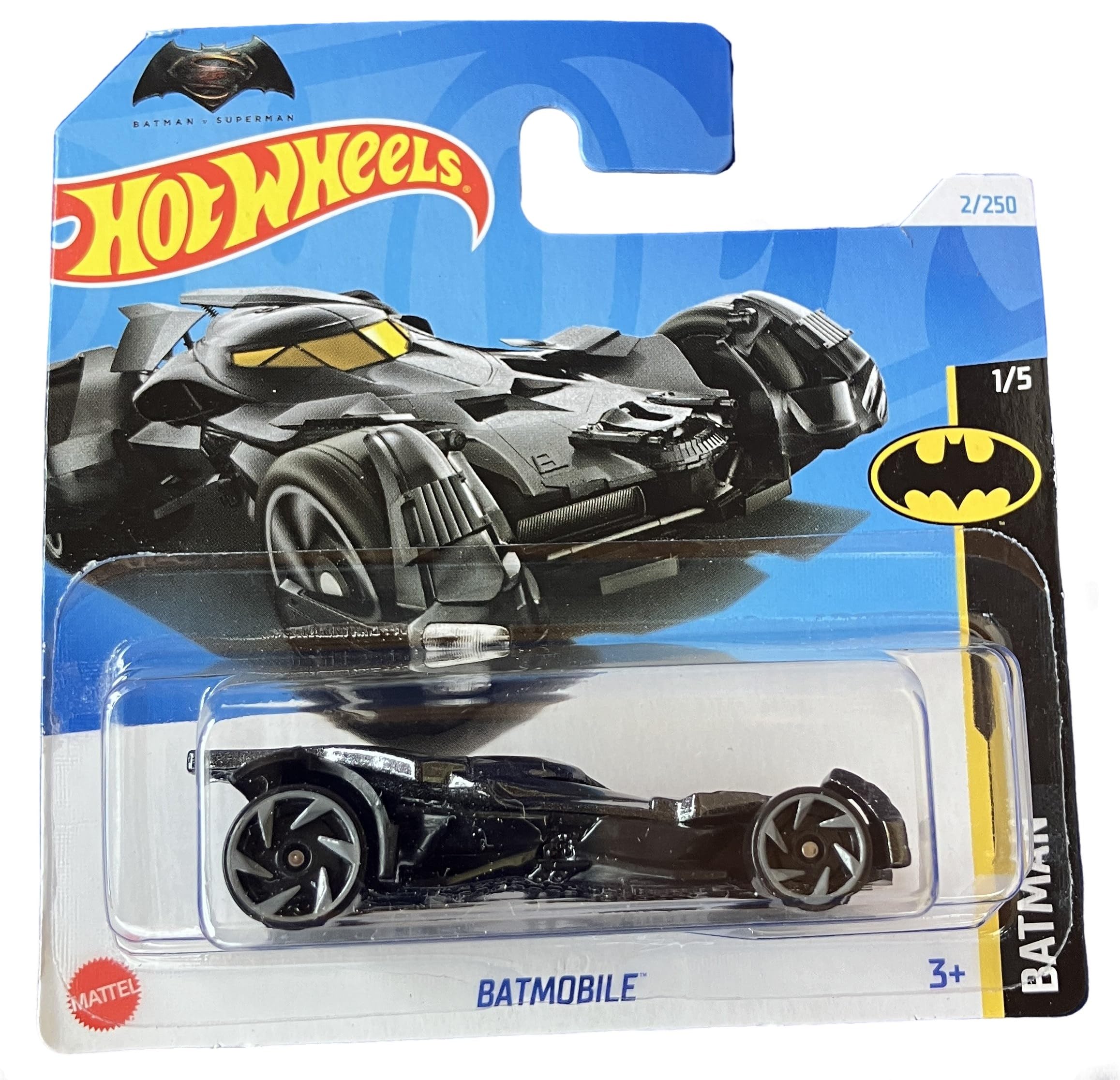 Hot Wheels - Batmobile - Batman 1/5 - HTC83 - Short Card - Batman v Superman - DC - Dawn of Justice - Mattel 2024-1:64