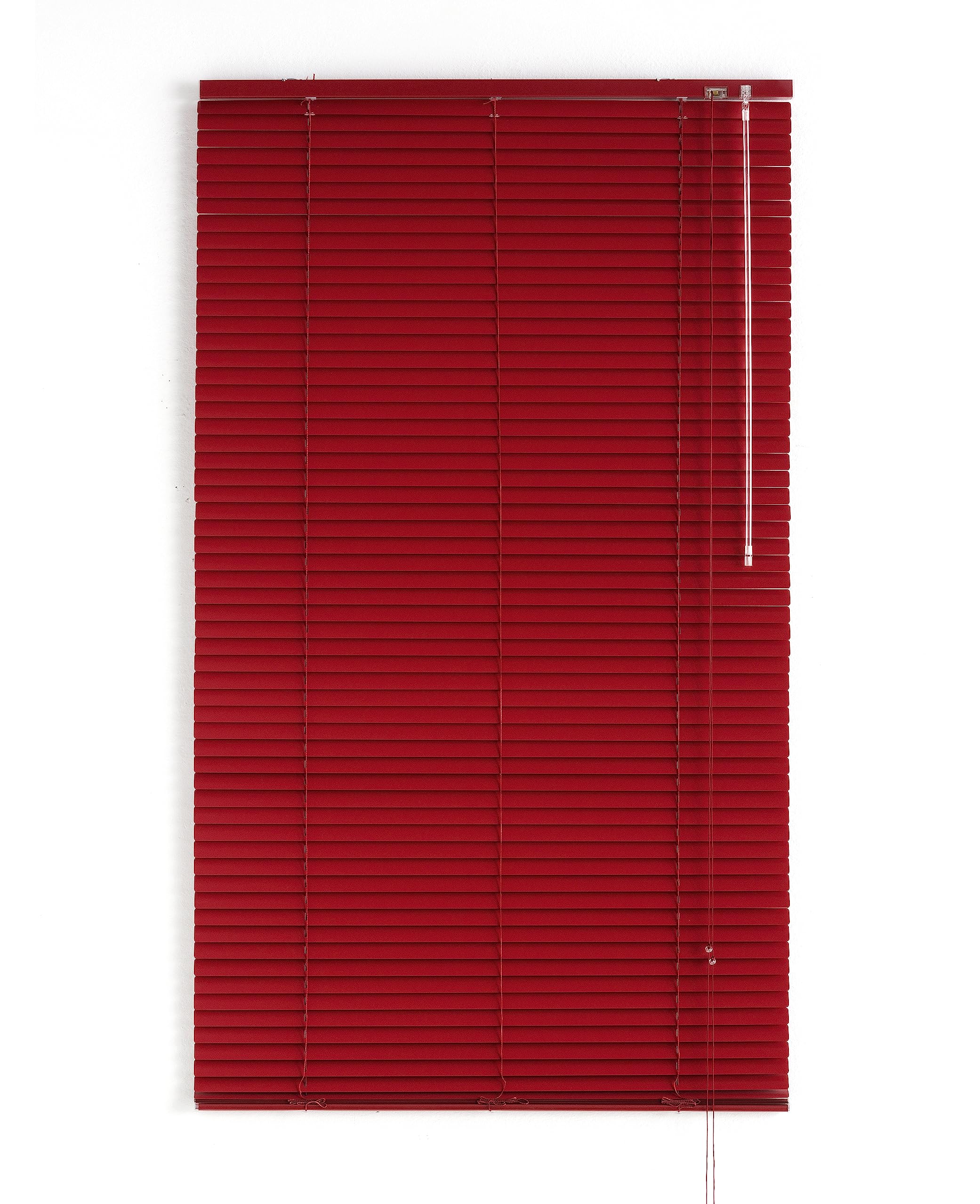 Persiana Veneciana Aluminio Medida: 100x250 con Lama: 25 mm- Veneciana Regulable en Altura y Apertura, Seguridad Infantil, Resistente a la Humedad – Veneciana Aluminio Color: Rojo