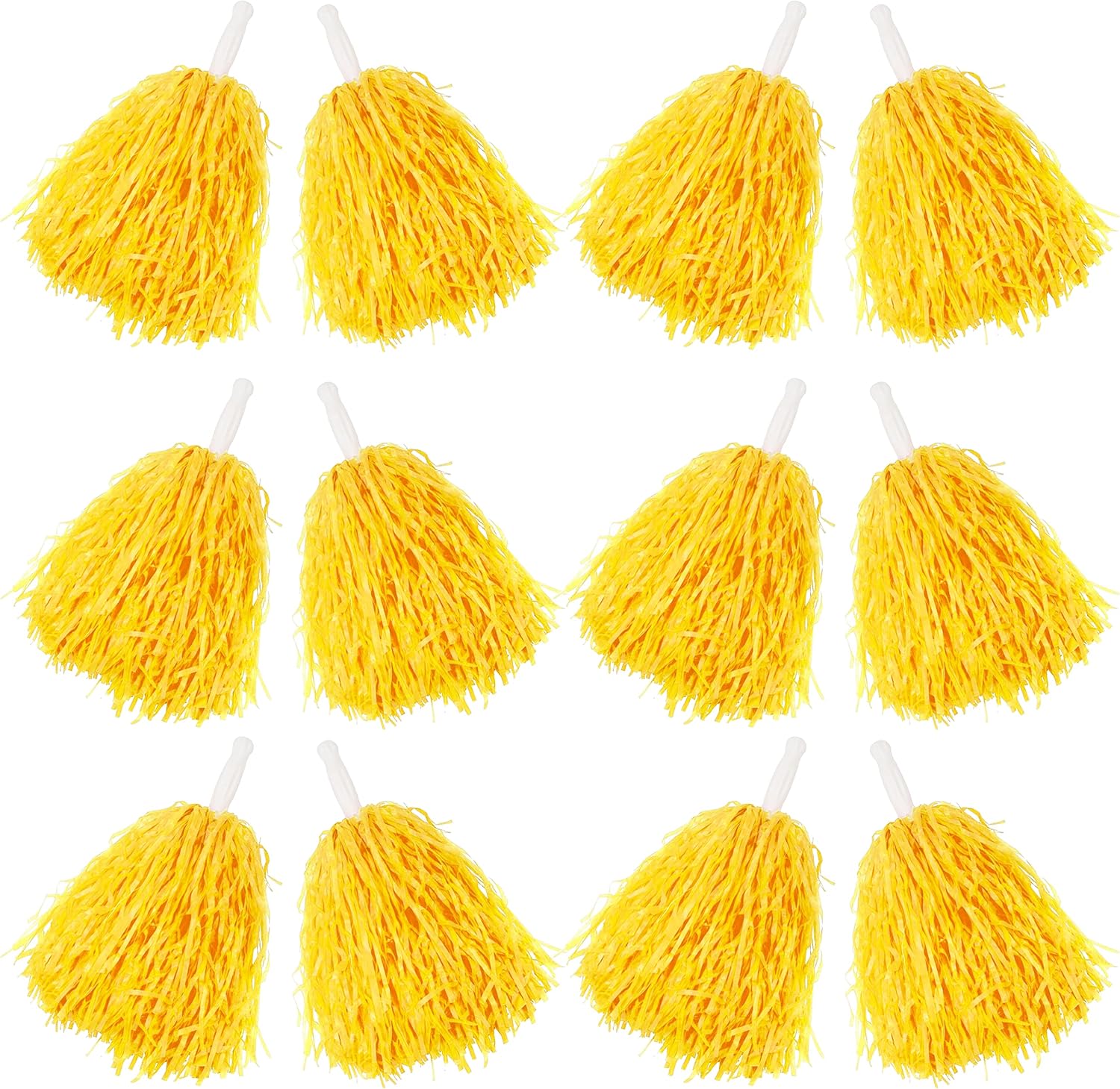 Comicfs 12 PCS Cheerleading Pom Poms Sports Dance Cheer Plastic Pom Pom with Plastic Handles for Sports Team Spirit Cheering, Party Dance Sports
