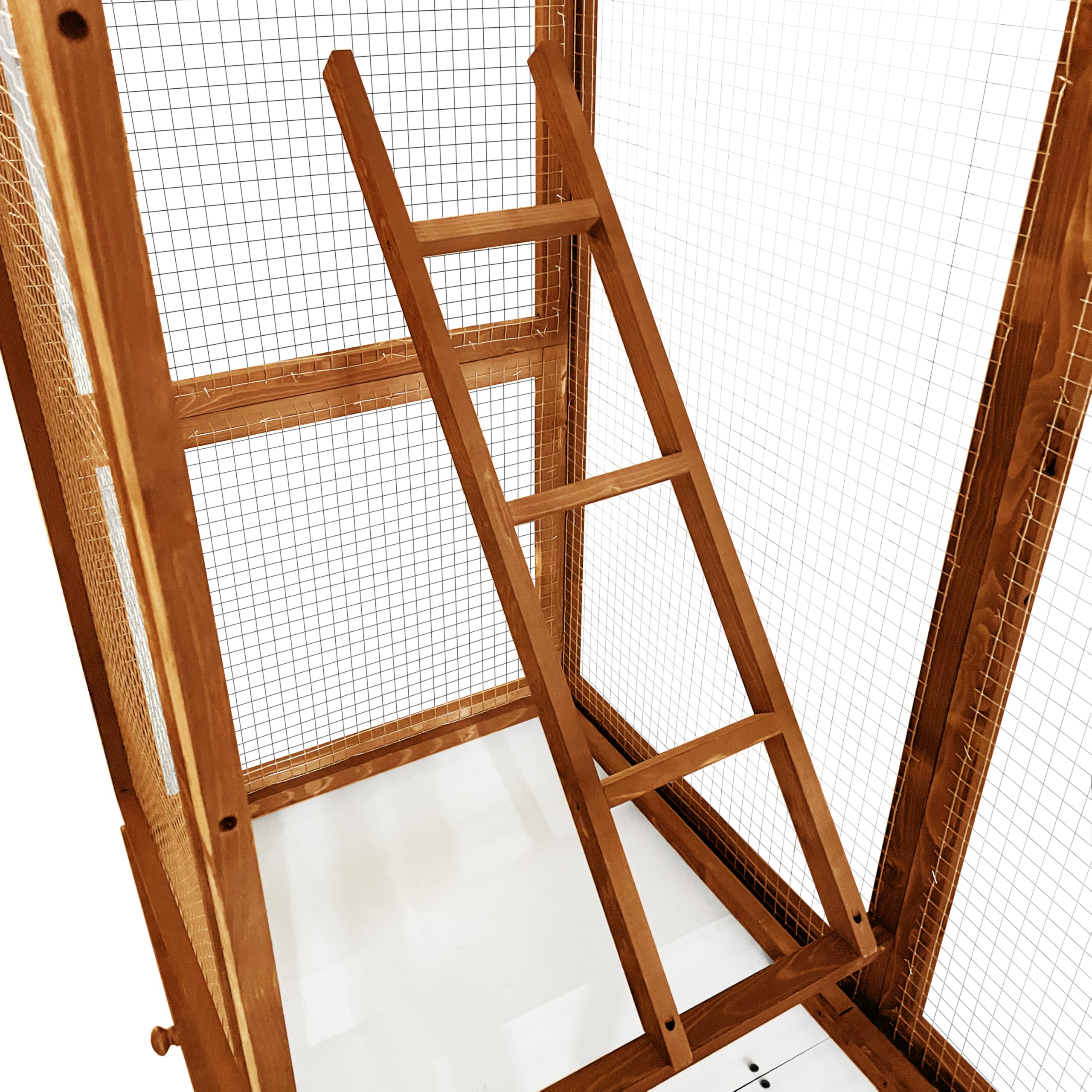 Voliera in legno di abete impregnato, 115 x 58 x 164 cm, colore: marrone/grigio - Gabbia per uccelli con cassetto estraibile - gabbia per uccelli - gabbia per pappagalli - Gabbia per