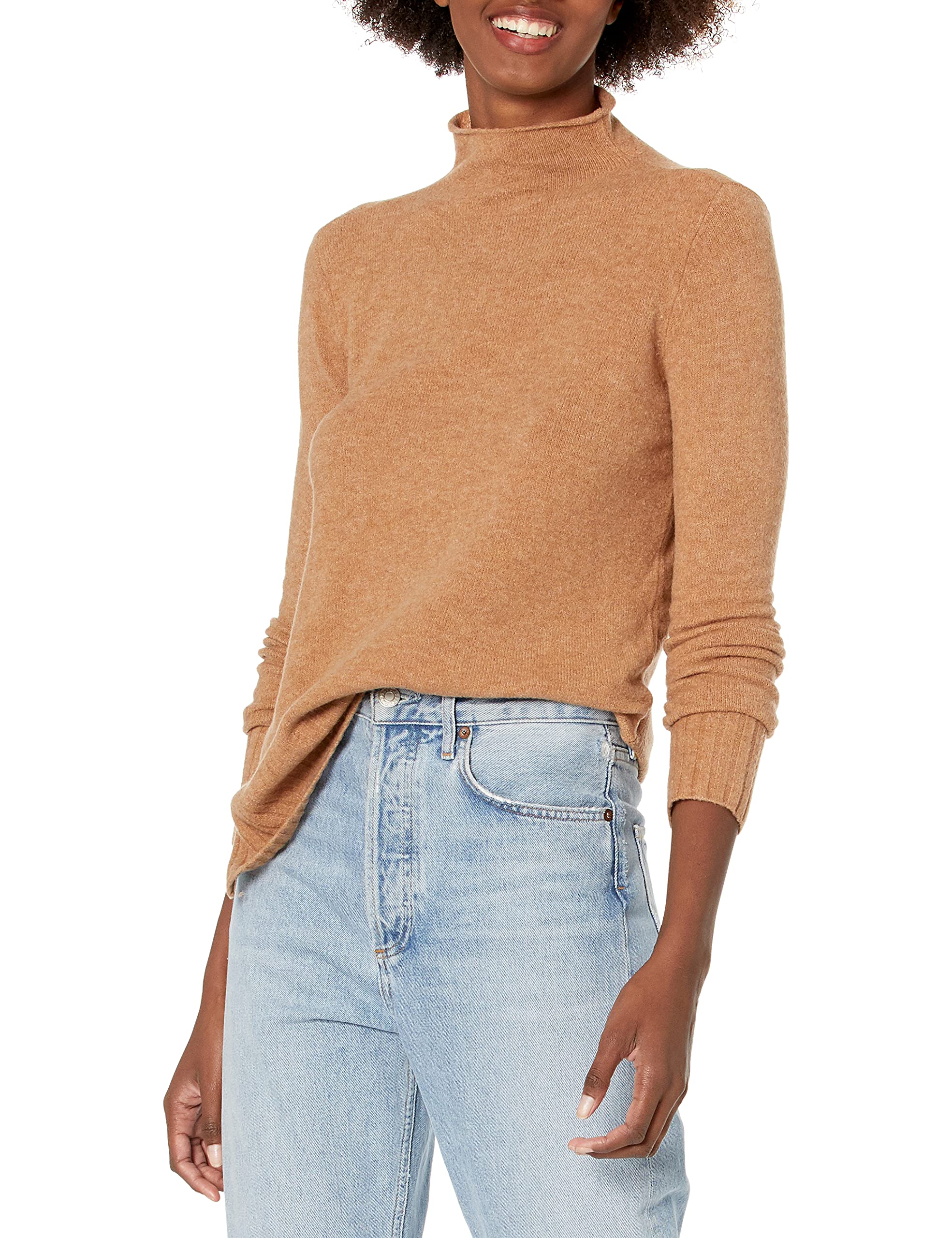 Women's Mid-Gauge Stretch Funnel Neck Jumper