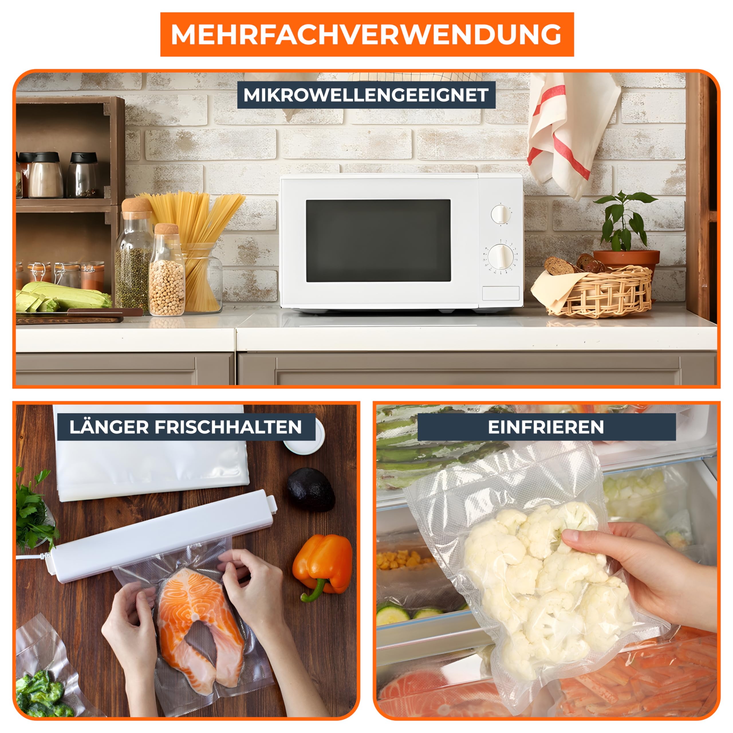Profi-Vakuumierbeutel für alle Geräte - mit 170µm extra stark und reißfest - 17,5x25 cm - Wabenstruktur - BPA-Frei - Aromafest - 1000 Stück