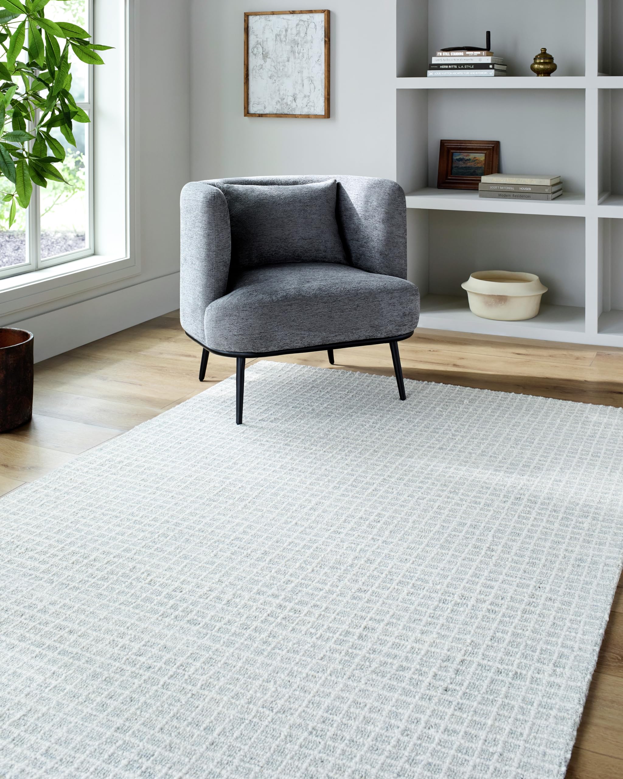 Livabliss x Vivir Andreas Modern Area Rug, 10' x 14', Pale Blue, (10' x 14')