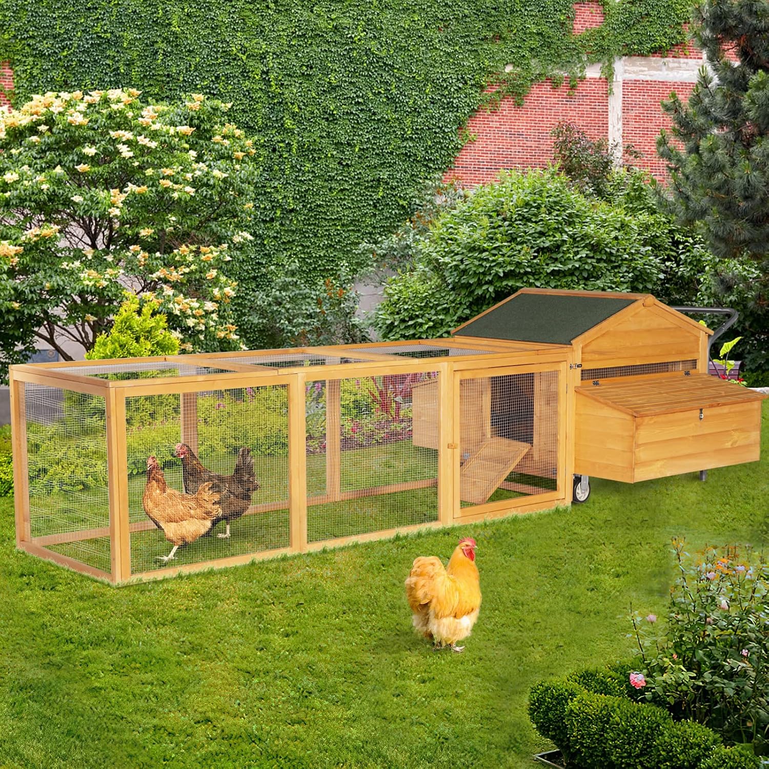 Buy Esright Large Chicken Coop, 143.5 Wooden Chicken Coops for 610