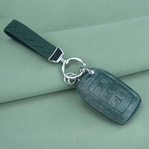 Miniatura 19 de SANRILY Suede Leather Key Fob Cover for Land Range Rover Discovery Rover Sport 2018 2019 and Jaguar XF 2021 Keyless Full Protection Smart Key Fob