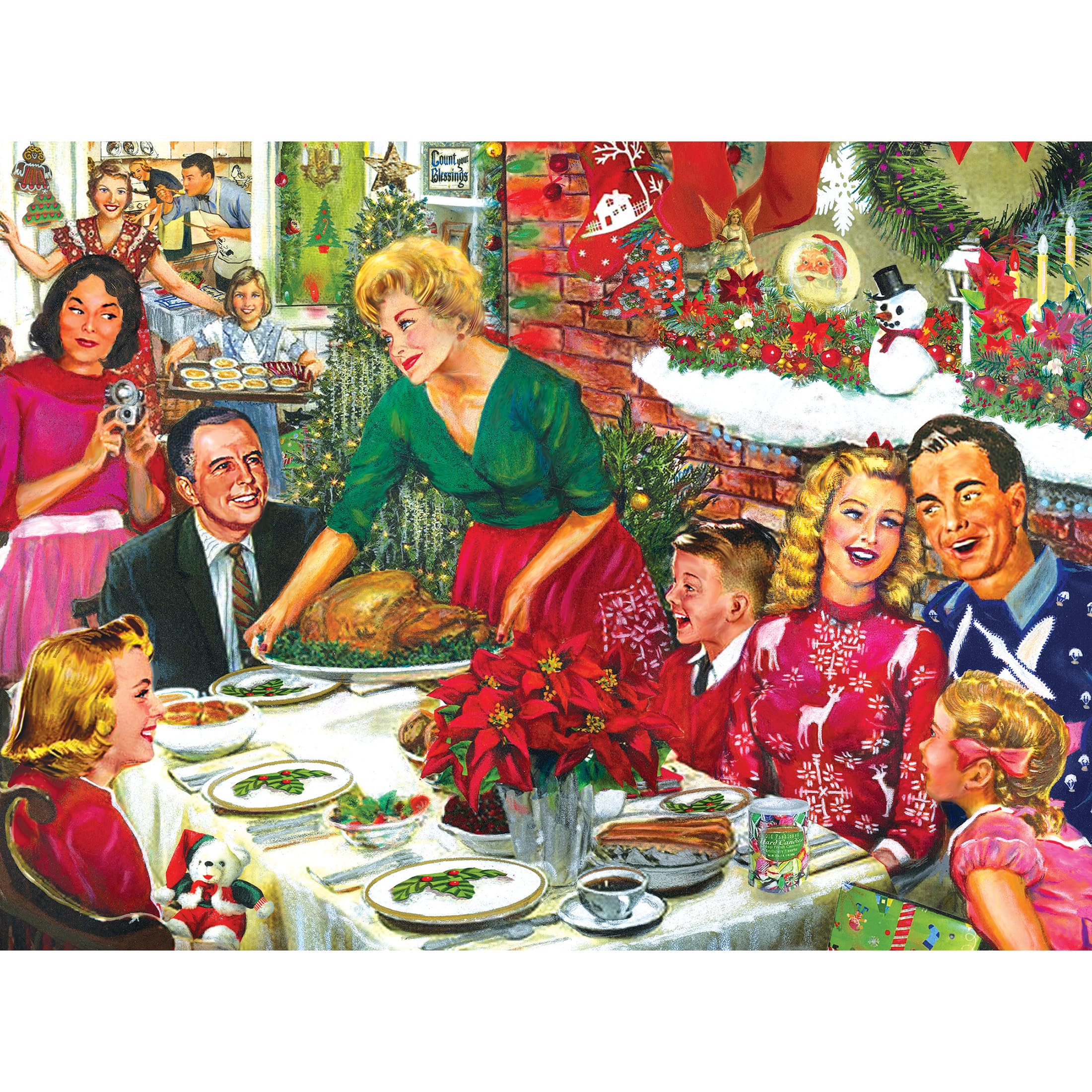 Rose Art - Back to The Past - Christmas Dinner - 750 Piece Jigsaw Puzzle for Adults