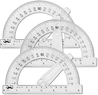 Mr. Pen Swing Arm Protractor 3 Pack, 6 Inch Clear Plastic Geometry Tool for Students, School & Office - Accurate 180 Degree Measurements