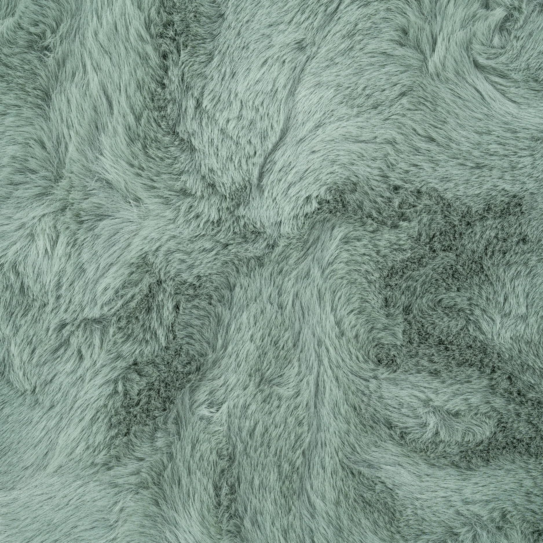 Tappeto shaggy rotondo Ø110 cm verde menta Dave - in pelliccia sintetica a pelo lungo - Soffice a pelo lungo per soggiorno, camera da letto e cameretta