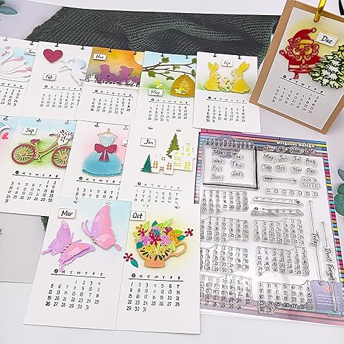 Miniatura 1 de Alinacutle Calendario de planificación sellos transparentes sello transparente para tarjetas hechas a mano álbumes de recortes y álbum