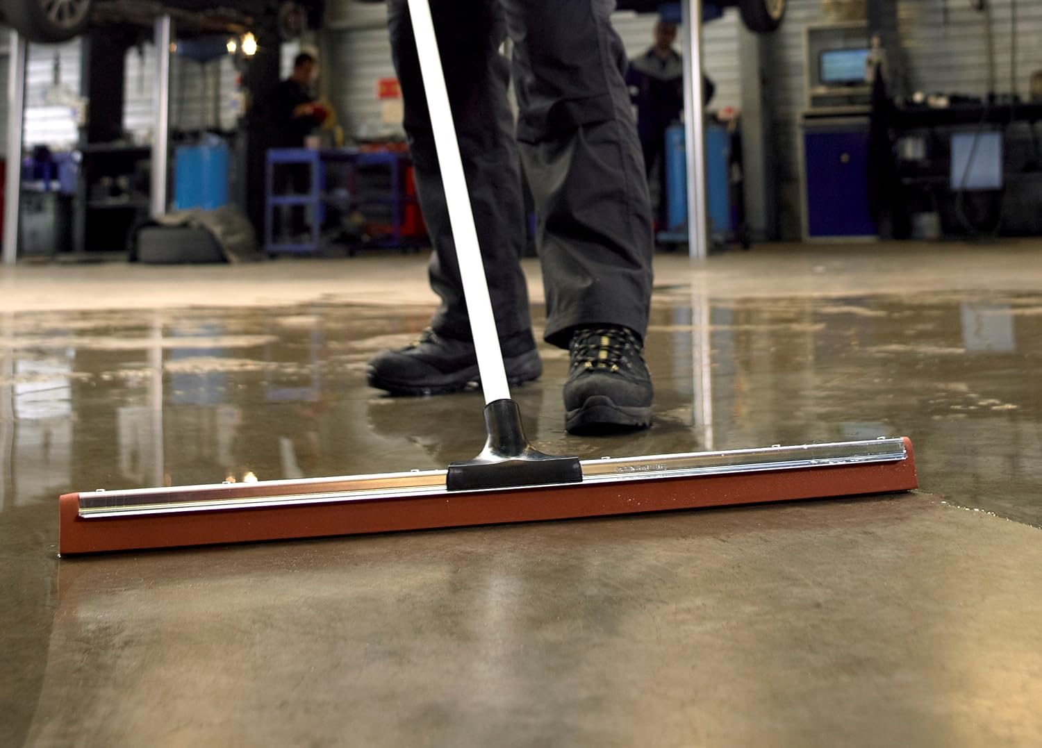 Professional Heavy Duty Floor Squeegee with Threaded Handle Connection, 30 inch, Silver