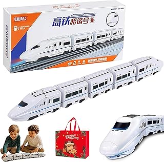 Smart Chain Train Kids Toy, Electric Simulation High Speed Railway Harmony Train, Subway Toy Car, Fun Game with Lights and Sound Effects, Suitable for Boys and Girls (5-Carriage Charging Version)