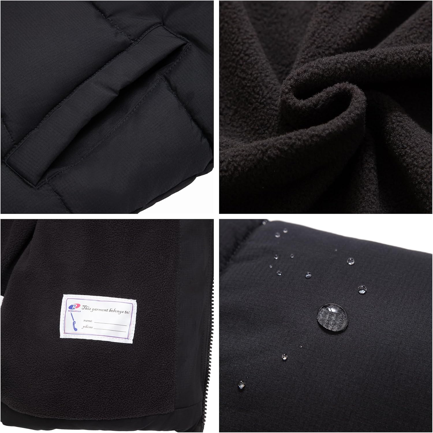 Rokka&Rolla Boys' Water-Resistant Ripstop Shell Winter Coat Fleece Lined Puffer Jacket