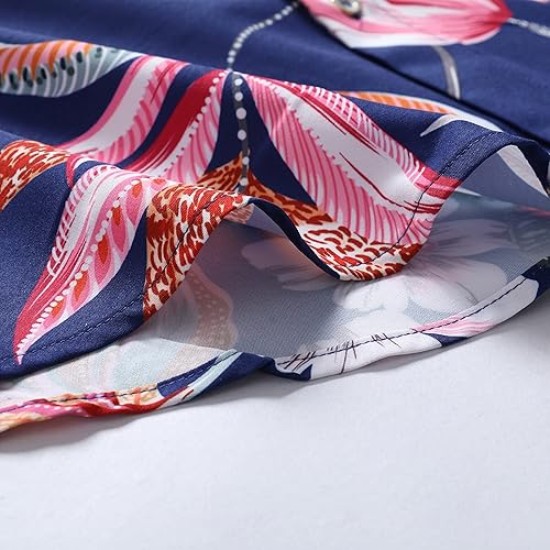 Miniatura 6 de SheLucki - Camisa hawaiana para hombre, unisex, estilo informal, manga corta, con botones y estampado de sombra de palmeras, para el verano y la