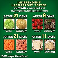 Vista 5 de Debbie Meyer UltraLite GreenBox Reusable Plastic Airtight Food Storage Containers with Lids, Keeps Fruit, Vegetables, Baked Goods Fresh Longer, In