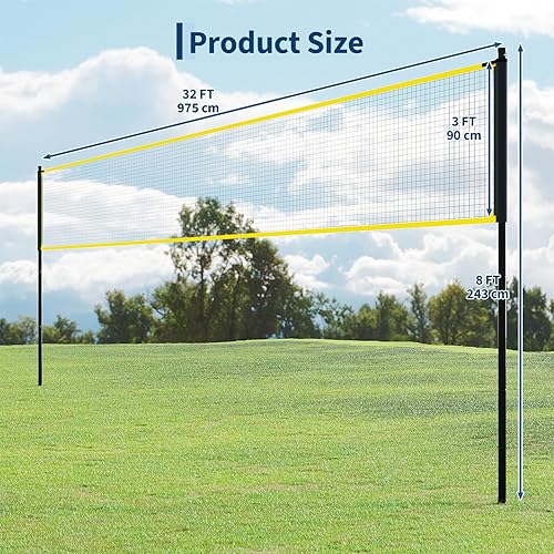 Miniatura 2 de Volleyball Net Set, Adjustable Height Outdoor Training Net, Durable Training Equipment with Carry Bag, Easy Setup for Indoor Outdoor Beach Backyard,