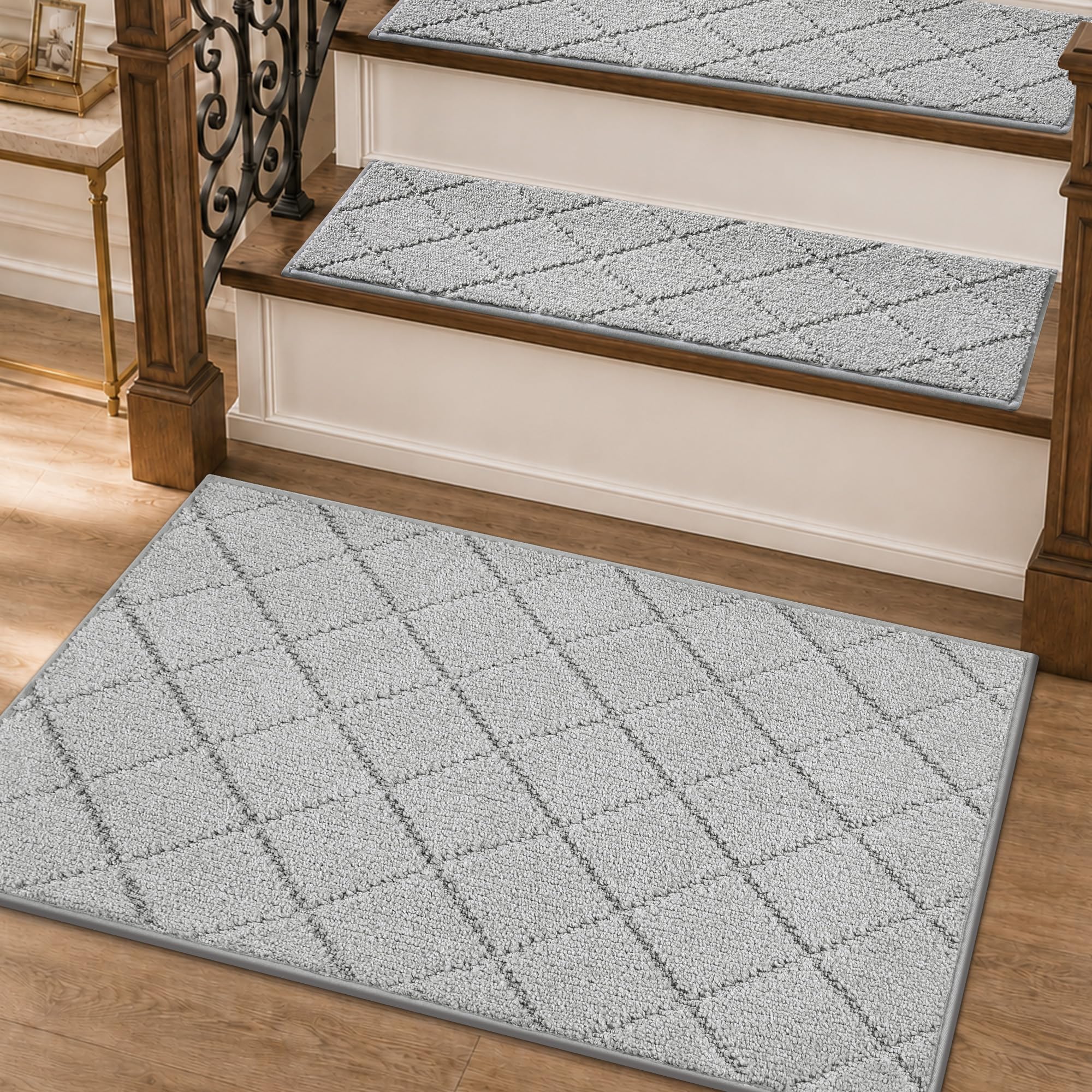 Photo 1 of COSY HOMEER Stair Landing Rug Non-Slip 20x32 Stair Treads for Wooden Steps