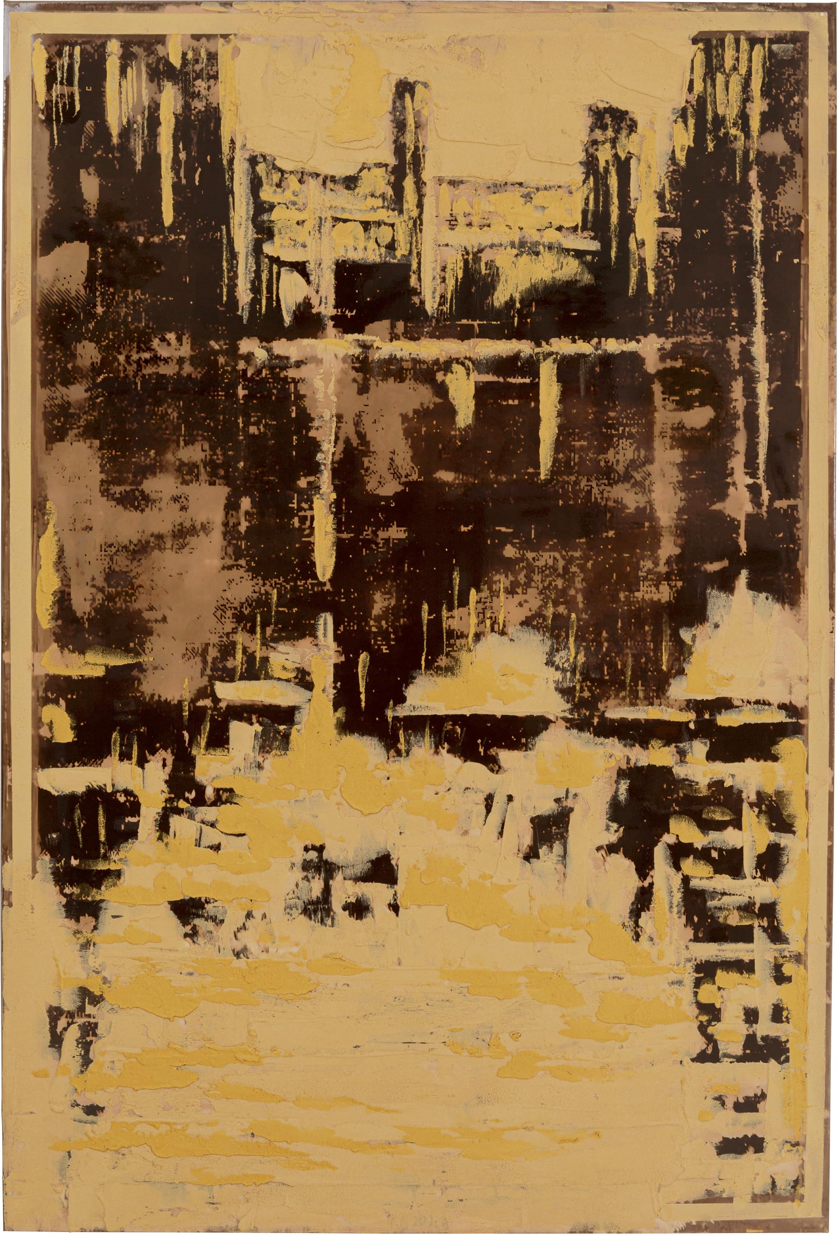Kare Design Framed Picture Golden Hour, Gold, Rectangular, Abstract Wall Art, Modern Design, Decorative Home Accessories for Living Room, Bedroom, 55x75cm (HxW)