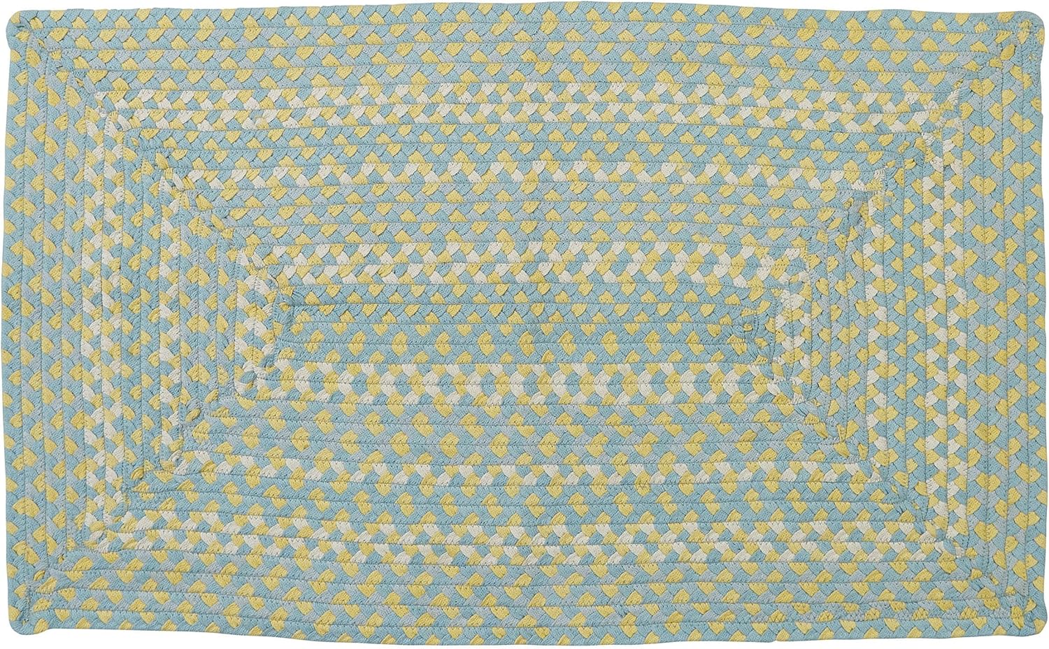 Park Designs Cozy Cottage Braided Rectangle Rug 27" x 45", Blue and Yellow Indoor Area Rug for Farmhouse, Spring, Casual Decor Styles, 100% Cotton Woven Floor Mat for Seasonal and Everyday Use