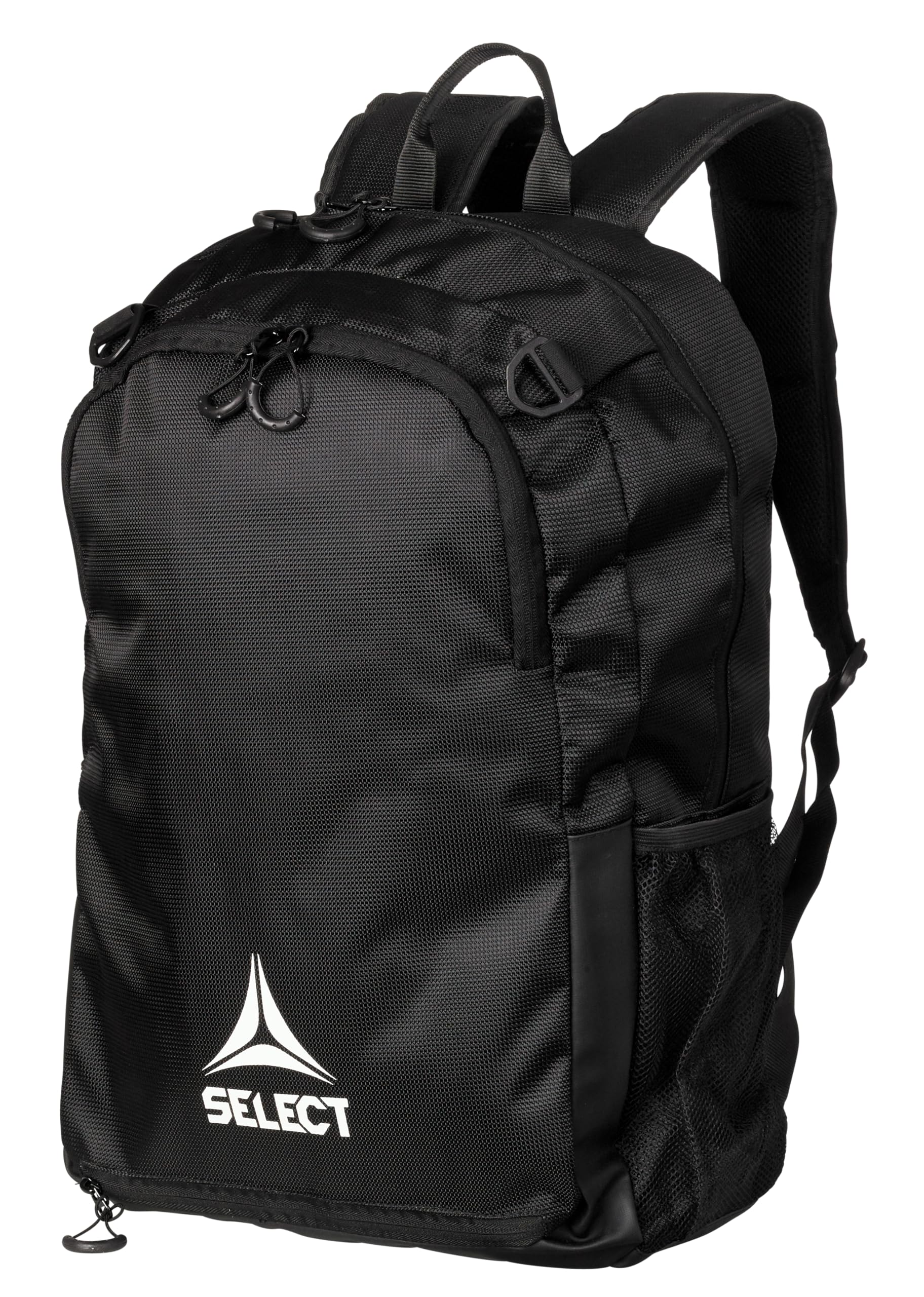 SELECT Milano Fußballrucksack mit Netztasche für Ball, Schwarz/Weiß